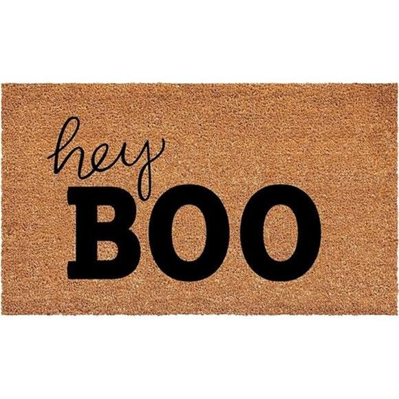 Hey Boo Doormat (Tan/Black, 17" x 29") - Picture 2 of 2